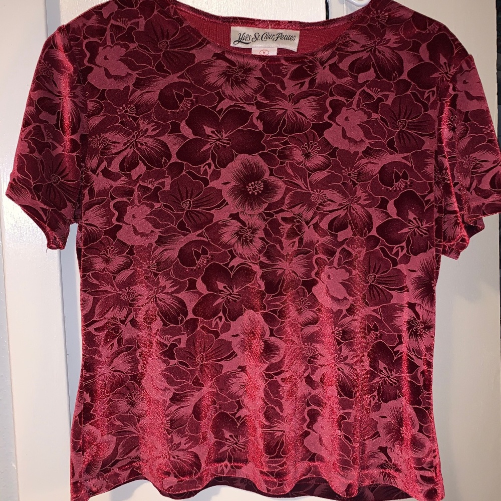 Yves St. Clair Petites Vintage Velvet Blouse
